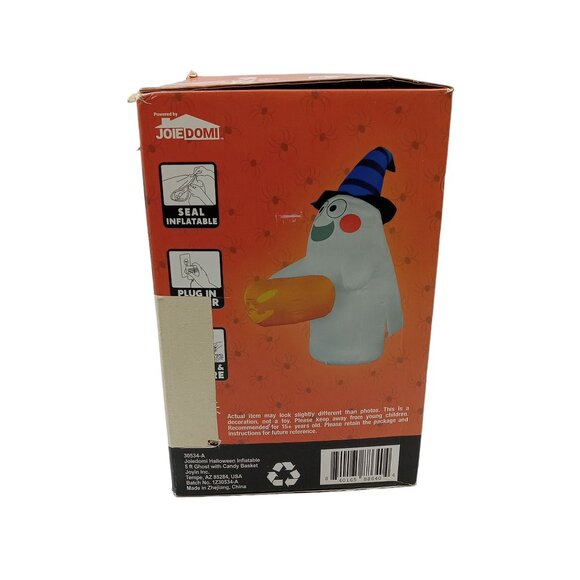 Halloween Candy Basket Ghost Inflatable 5 Foot LED Lights Outdoor Yard Decor - Picture 7 of 12